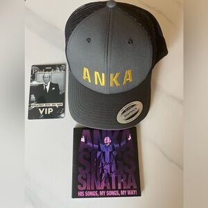 Paul Anka Baseball Hat Embroidered ANKA & CD Anka Sings Sinatra -Live album New